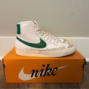 Nike Blazers Mid, Mens 7.5/Womens 9, White and Green